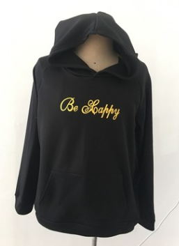 BE HAPPY menswear smiley print hoodie jumper