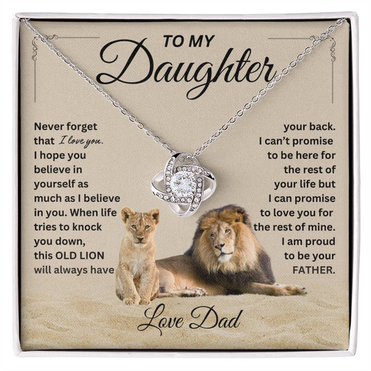 To My Daughter | Proud Father | Love Knot Necklace