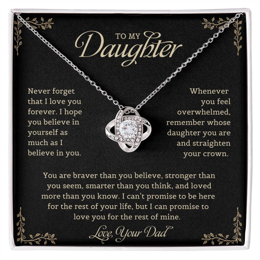 To My Daughter from Dad Love Knot Necklace, Daughter Gift, Inspirational Gift