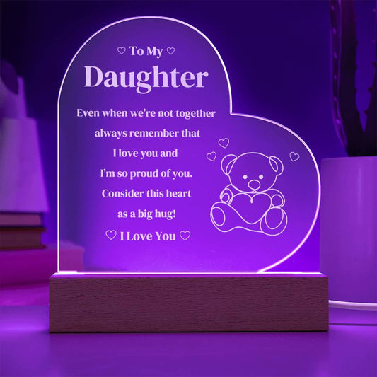 To My Daughter | Acrylic Heart Night Light